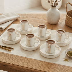 Coffee Cup and Saucer Set - 6 Pcs